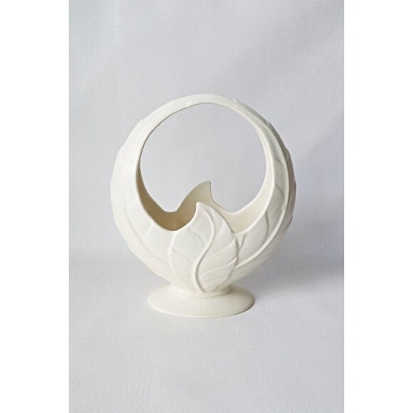 Vintage Beswick Ware Art Pottery Ceramic Deco Ivory Flower Posey Basket - Picture 3 of 7